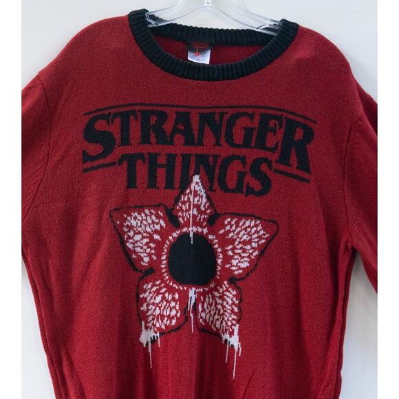 Red Dahlia Demogorgon Stranger Things Ugly Christmas Sweater Xmas ADULT Size XL - Picture 2 of 6